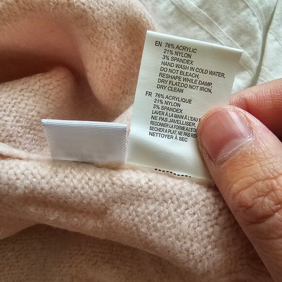 Seven Sisters V-neck Mossy Yarn Sweater - 2018 - Blush - Sz S - NWT - Picture 5 of 10